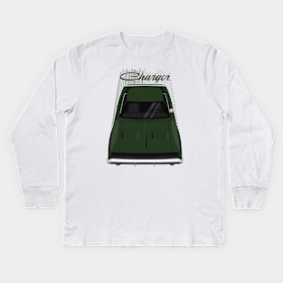 Dodge Charger 1968 - Dark Green Kids Long Sleeve T-Shirt